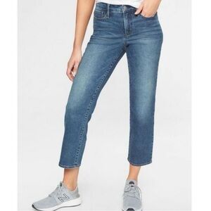 ATHLETA Lapis Wash Sculptek Slim Straight Leg Stretchy High‎ Waist Jeans Size 8